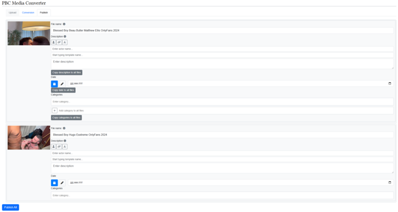 Publish Tab Interface